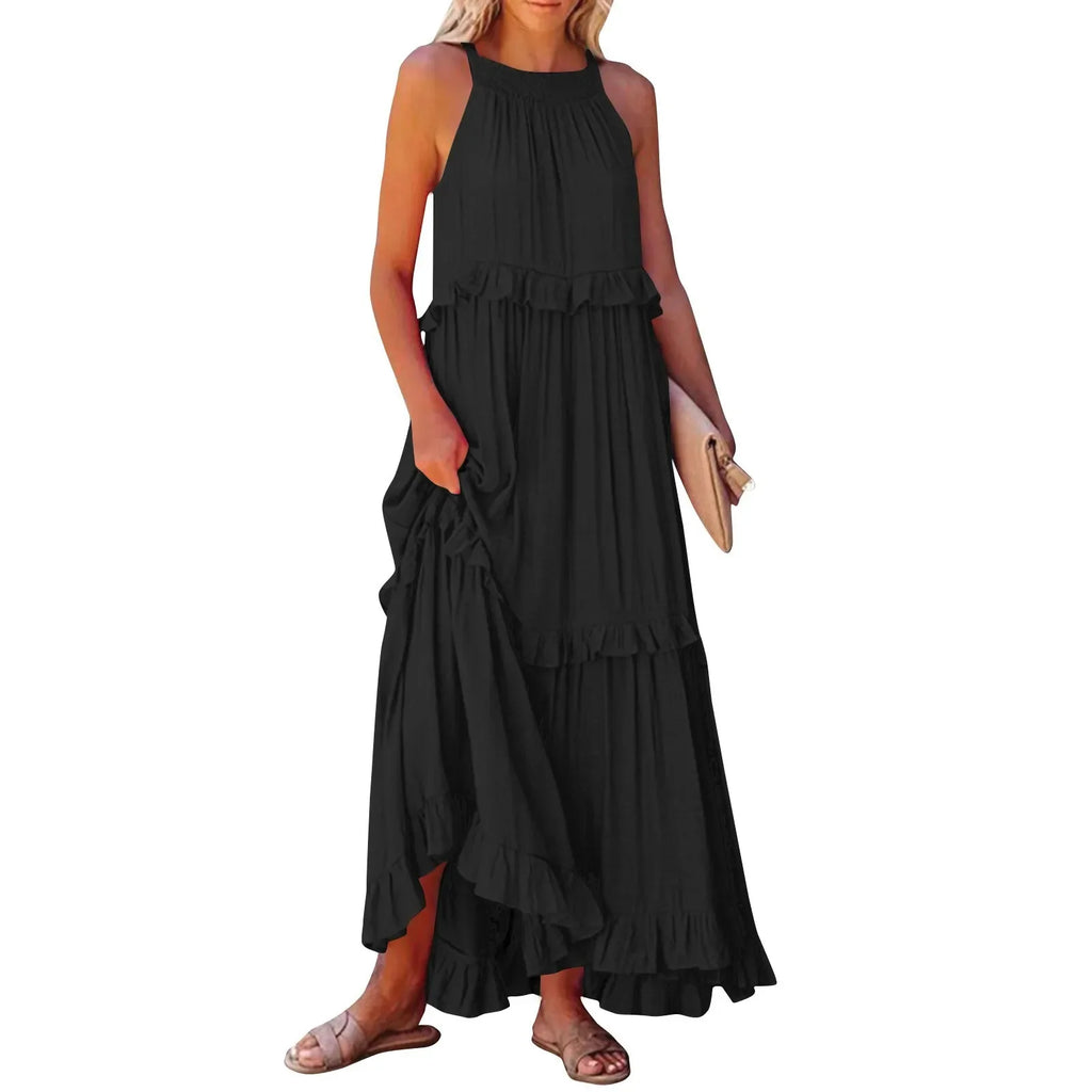 Women Summer Maxi Dress Lightweight Beach Swing Dress