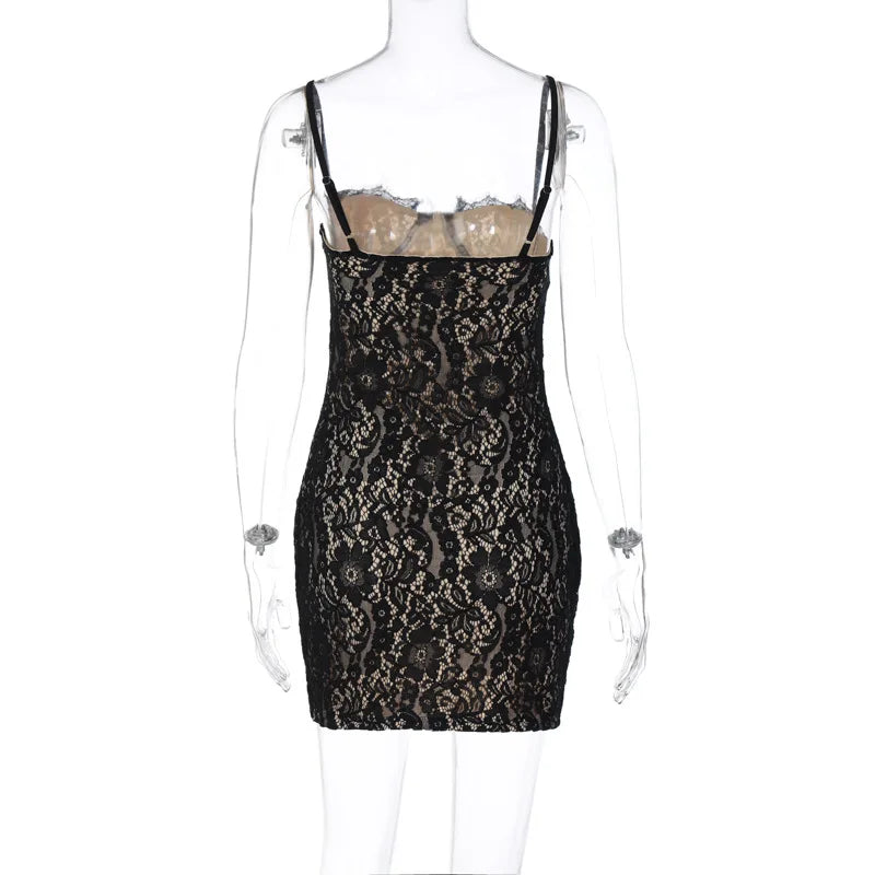 Women Black Bodycon Mini Dress For Party Club Evening
