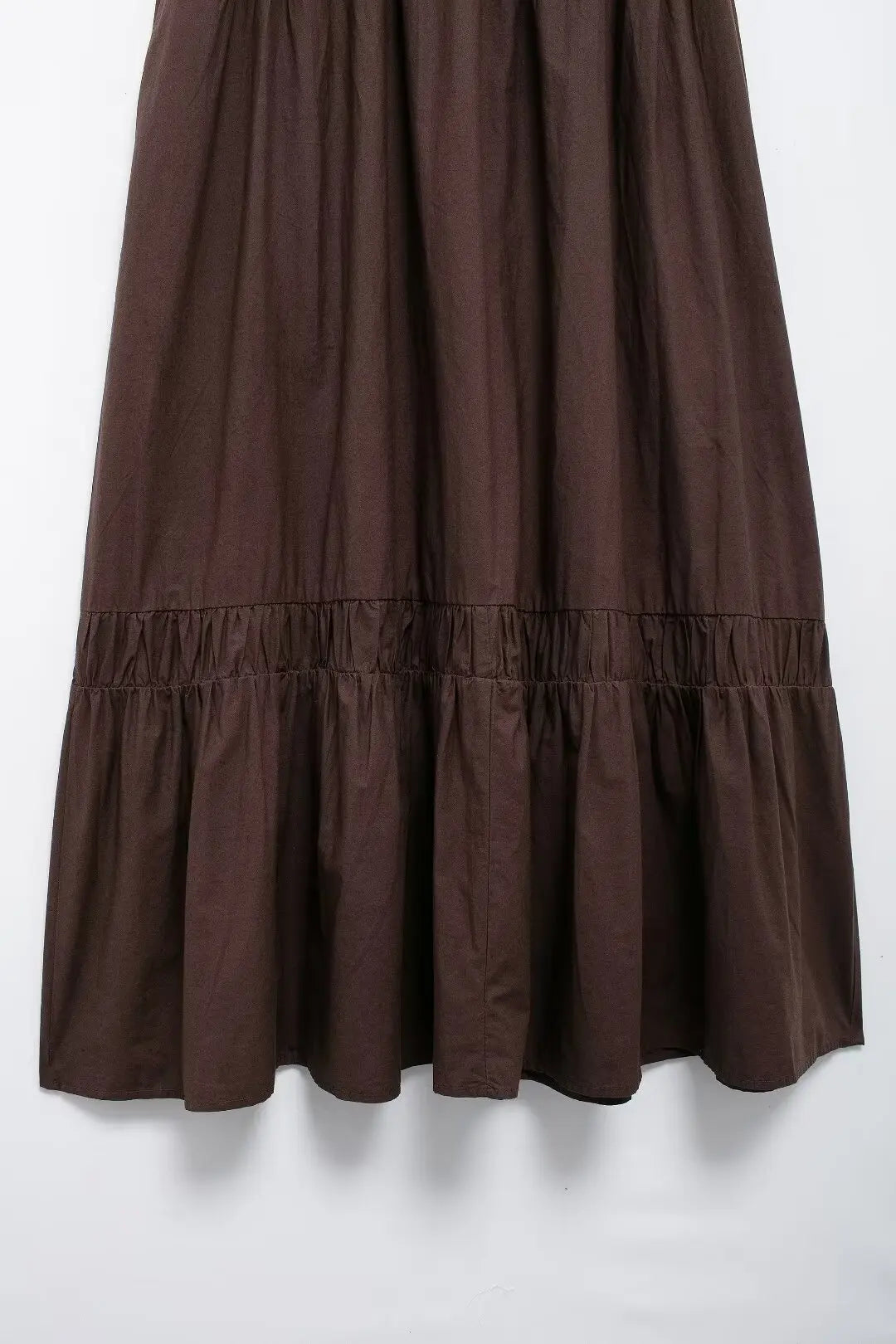 Brown Backless Halter Dress With Floral Embellishment