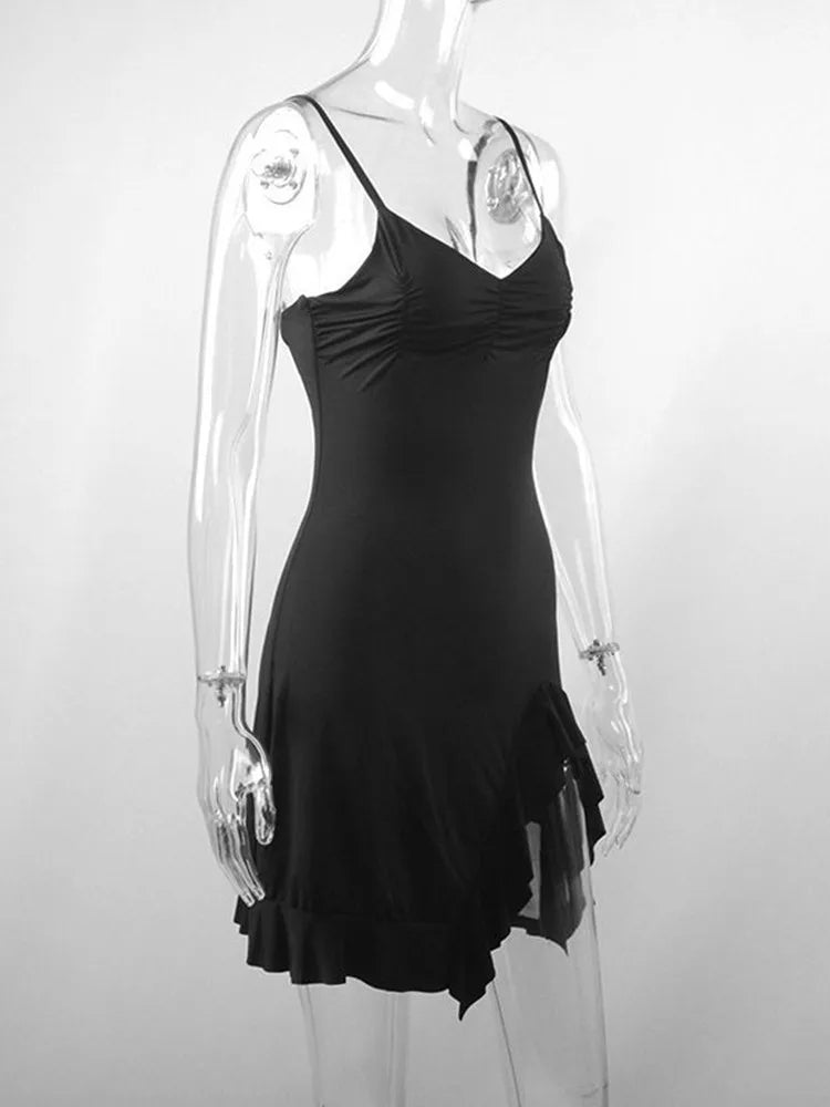 Black Sleeveless Bodycon Mini Dress Backless Party Wear