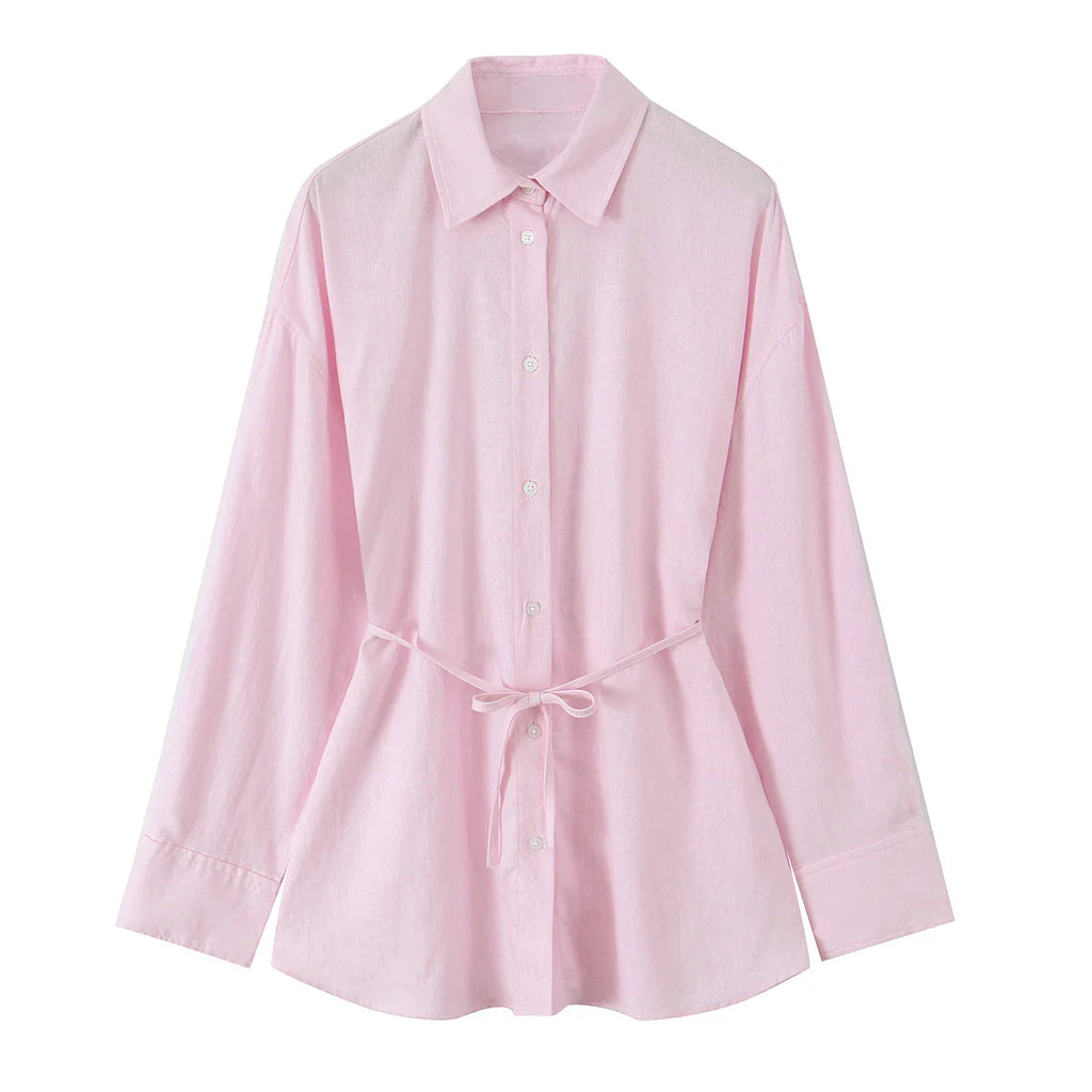 Oversized Women Blouse Summer Casual Long Sleeve Single Breasted Shirt Fashion Loose Fit Top