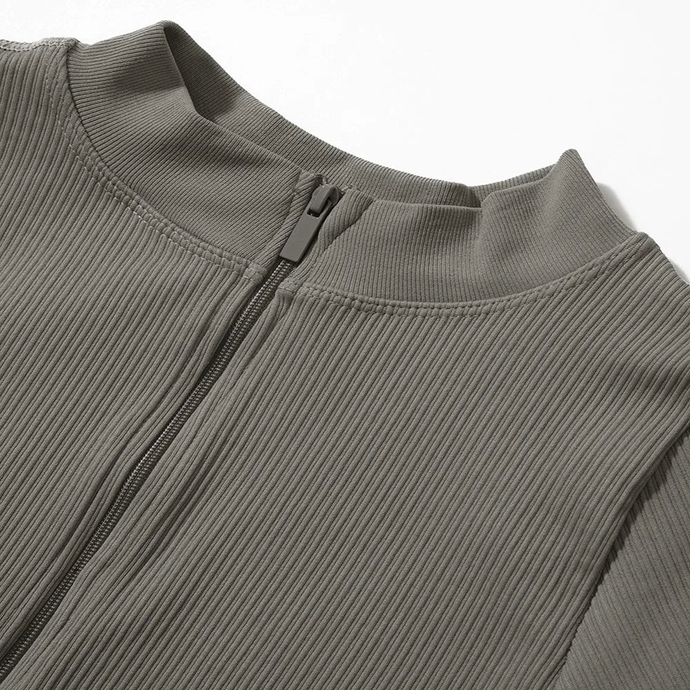 Bodycon Long Sleeve Jumpsuit for Women Zipper Romper Playsuit Fashion Streetwear Autumn Winter Slim Fit Bodysuit