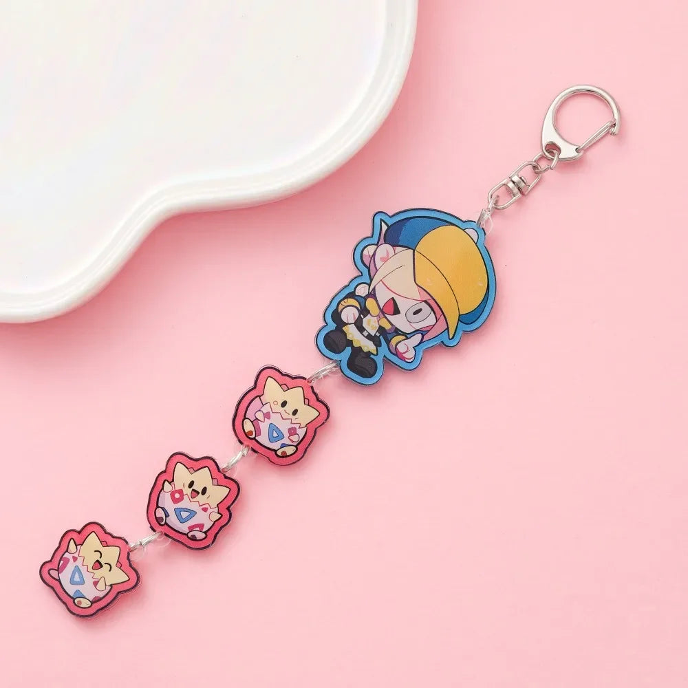 Cute Anime Acrylic Keychain Accessory Cartoon Car Bag Pendant Gift for Friends Fans