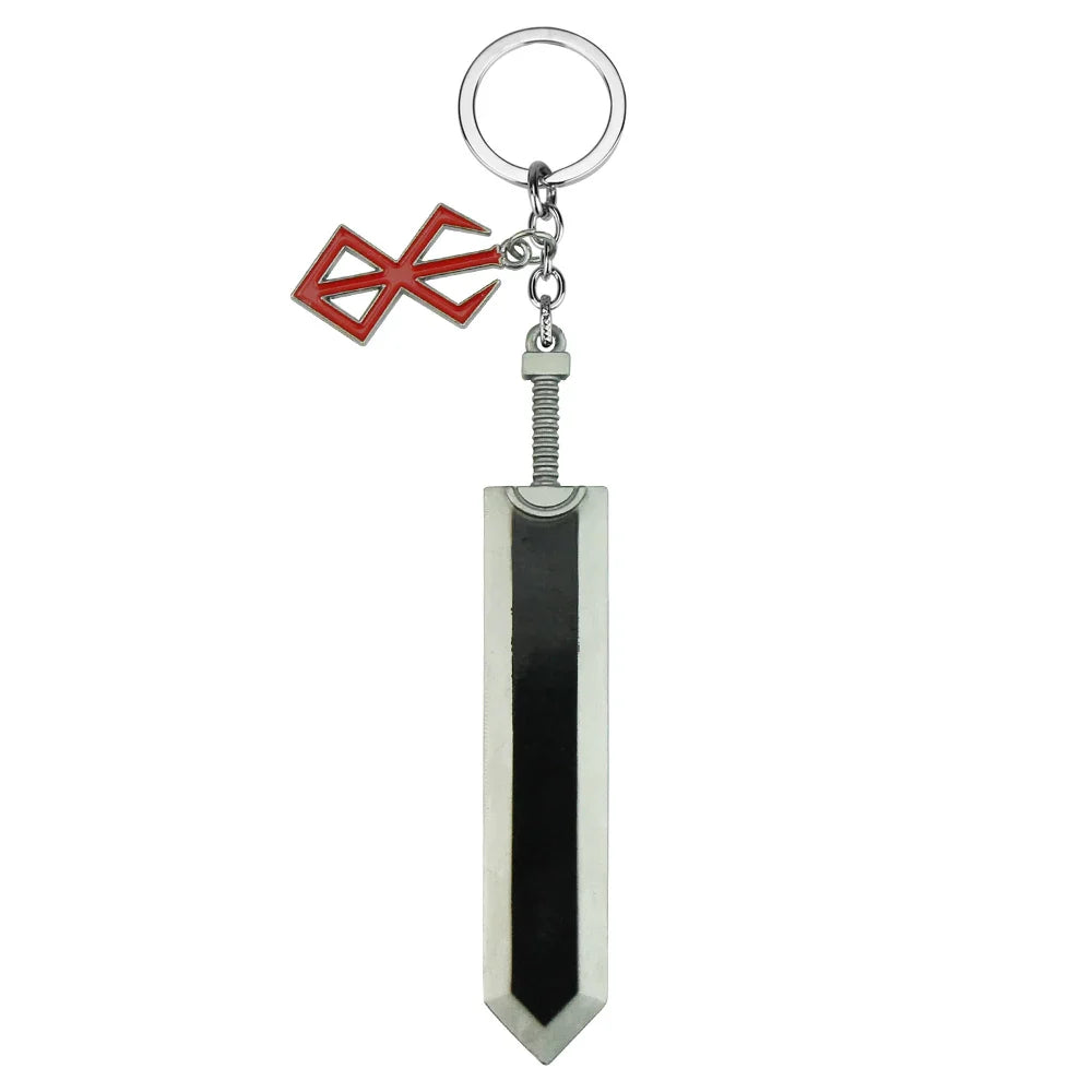 Anime Berserk Sword Keychain Black Swordsman Metal Keyring Cosplay Jewelry Dragonslayer Design for Men