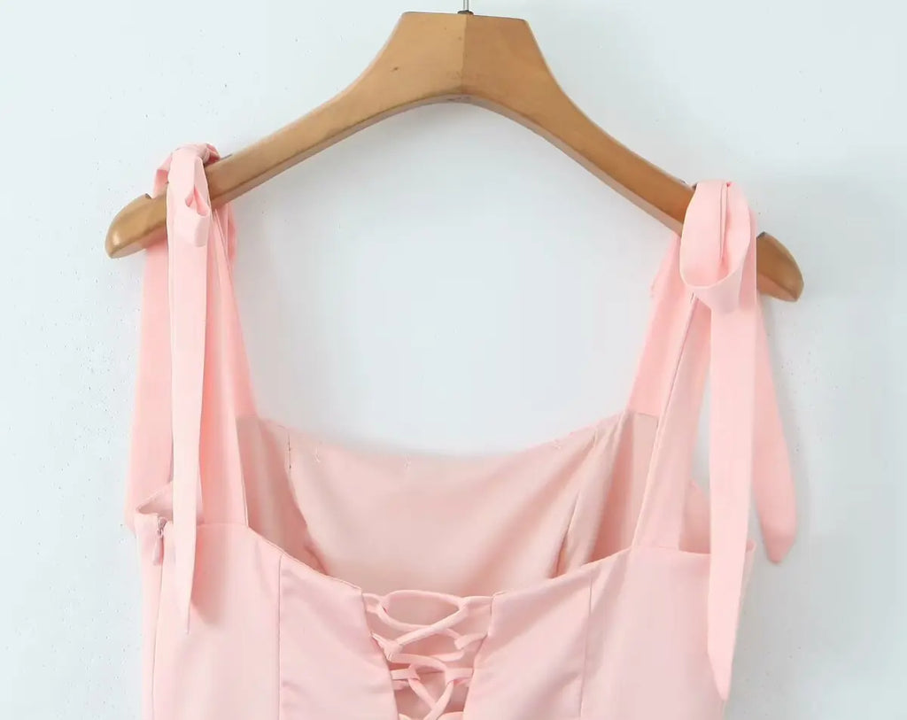 Summer Bow Bandage Mini Dress Women Strapless Bodycon Party