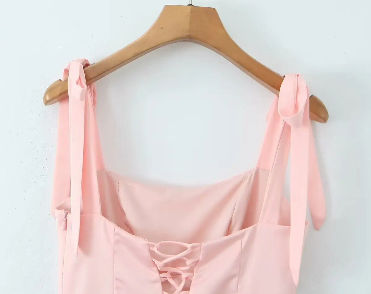 Summer Bow Bandage Mini Dress Women Strapless Bodycon Party