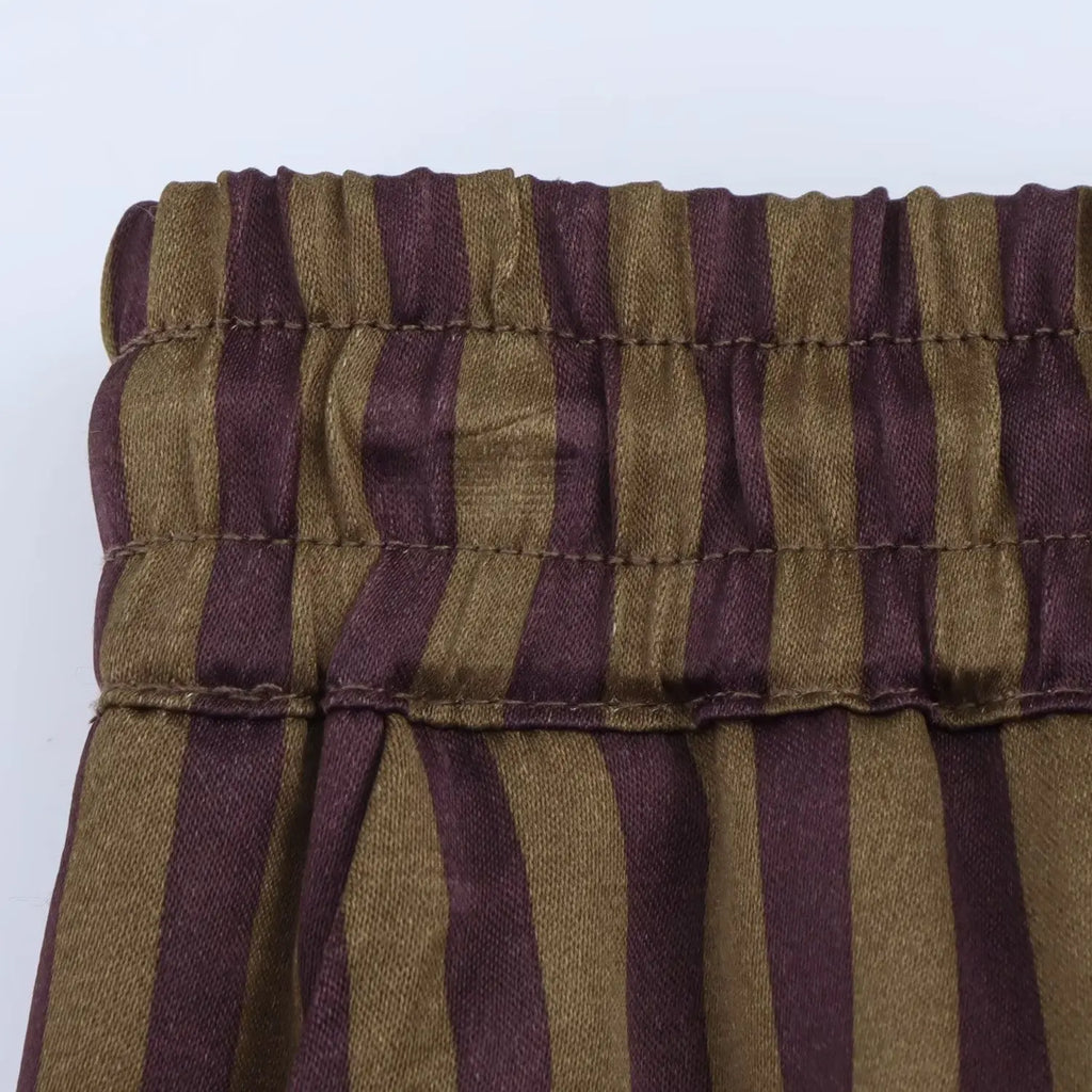 Women's Striped Long Sleeve Shirt with Collar and Striped Casual Pants for Spring Fashion