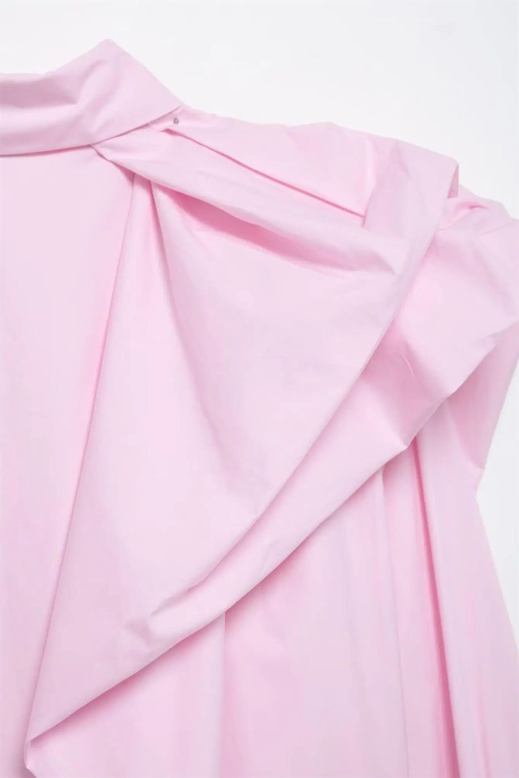 Women Long Sleeve Blouse with Turn Down Collar Pink Spring Top Chic Shoulder Design Office Shirt for Ladies