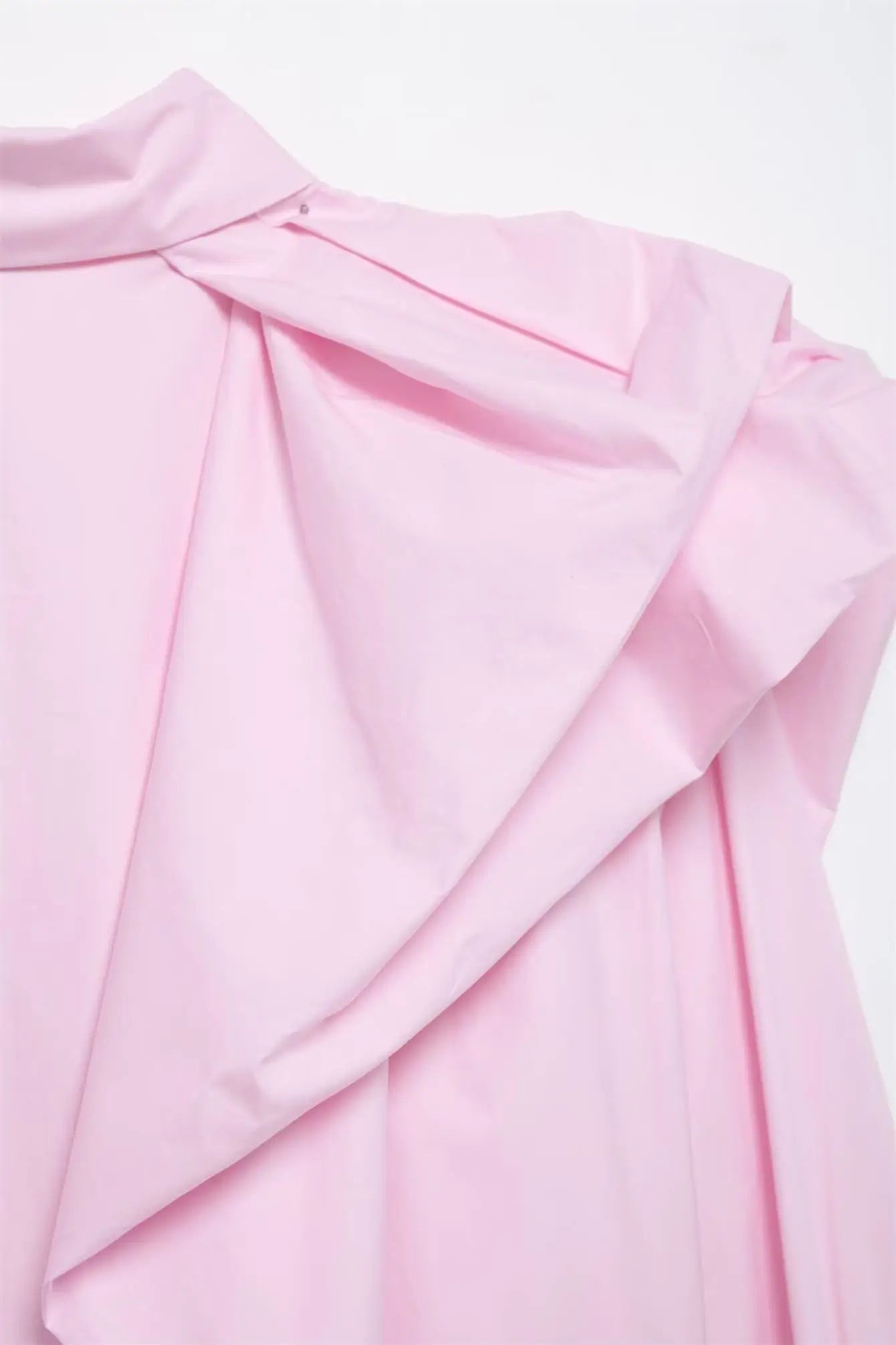 Women Long Sleeve Blouse with Turn Down Collar Pink Spring Top Chic Shoulder Design Office Shirt for Ladies