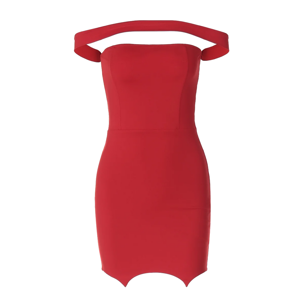 Solid Slash Neck Sleeveless Bodycon Mini Dress For Summer