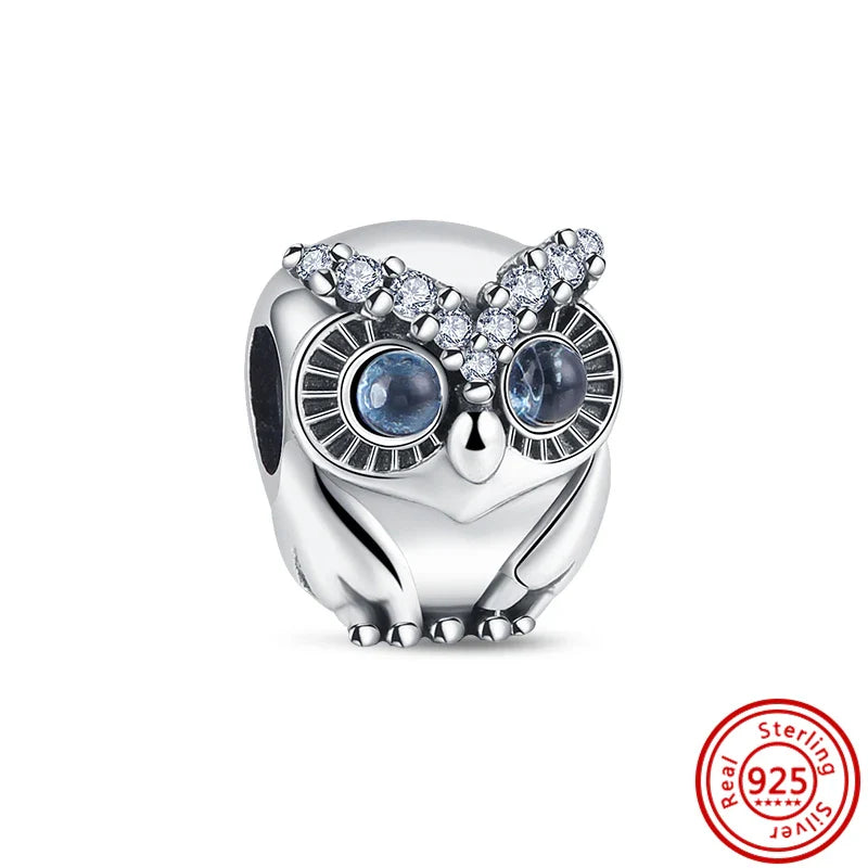 Fit Pantaro Peacock Cake Teeth Butterfly Crown S925 Silver Charms Beads Fine Jewelry for Women Gift