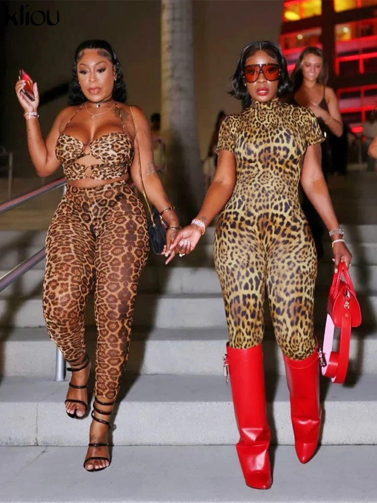 Sexy Printed Slim Fit Jumpsuit with Back Hollow Detail Full Sleeve Stand Collar Overalls for Midnight Party and Clubwear