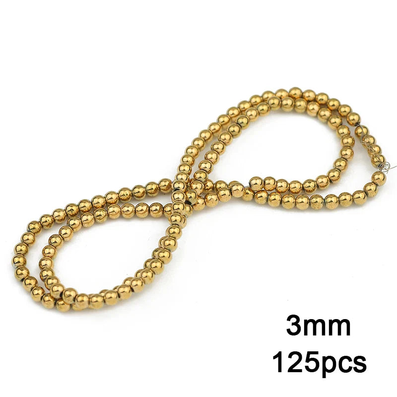 Hematite Natural Stone Gold Plated Loose Beads for DIY Jewelry Making - Star and Heart Shapes