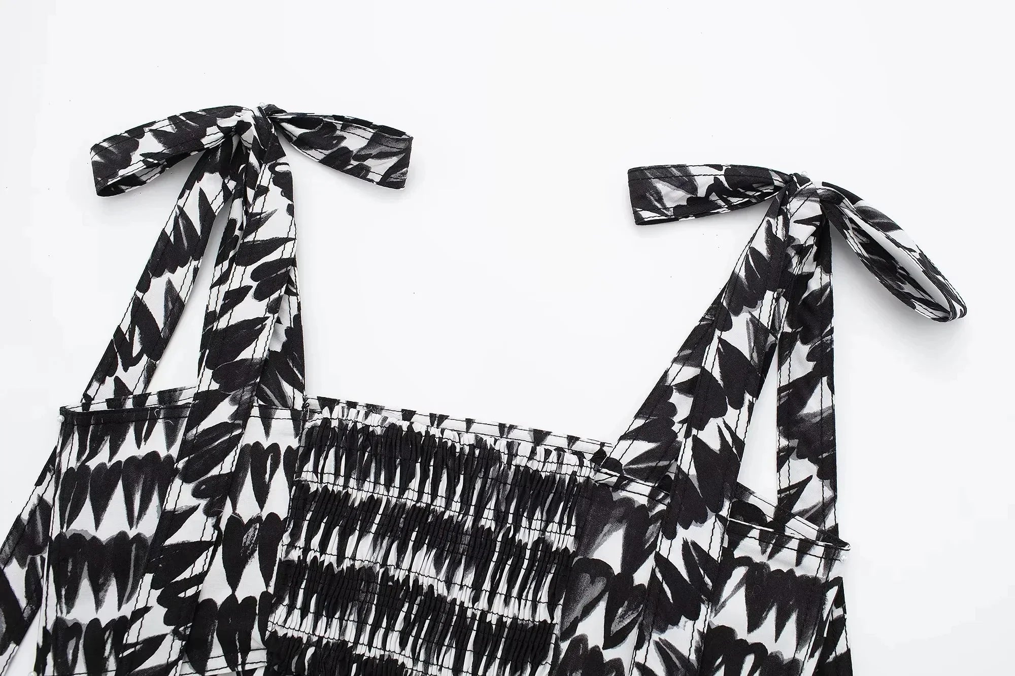 Women's Fashion Print Set Sexy Backless Sleeveless Slim Lace-Up Corset Crop Top with Elegant A-Line Pleated Midi Skirt