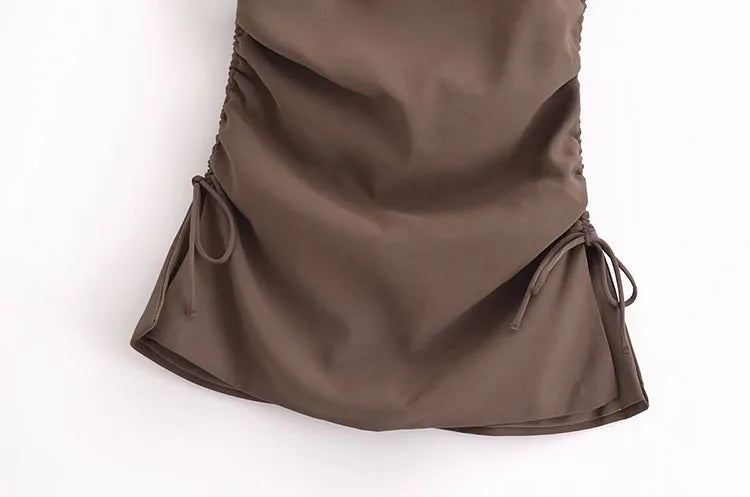 Flowing Two Piece Outfit for Women with Strapless Top and Drawstring Trousers