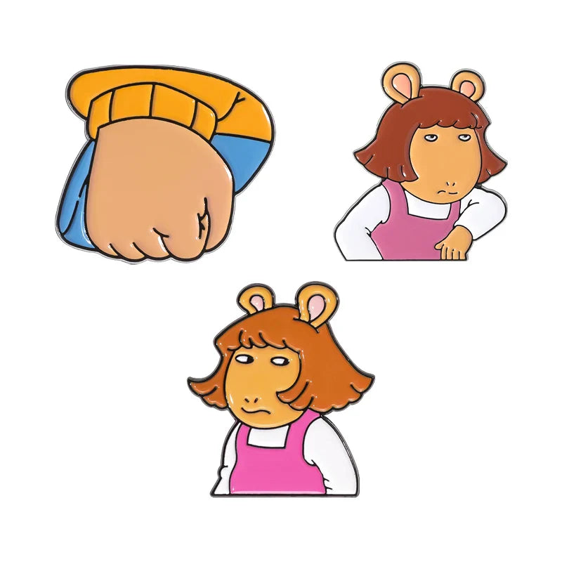 Cartoon Character Enamel Pins Set Cute Anime Brooches Fashion Accessories