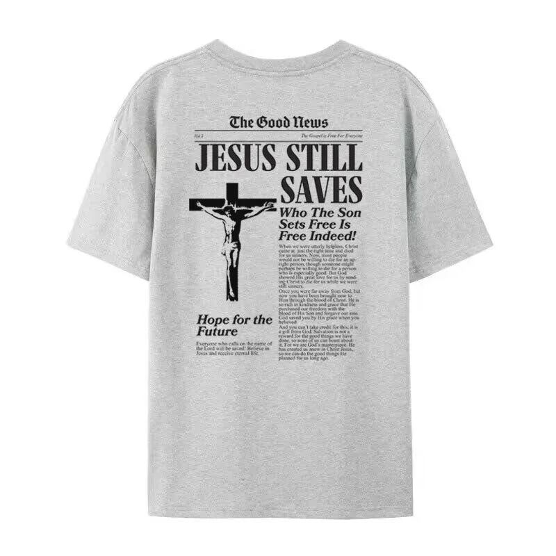 Women Retro Fashion Christian Bible Verse T-Shirt Unisex Oversized Harajuku Graphic Tee Faith Top Gifts