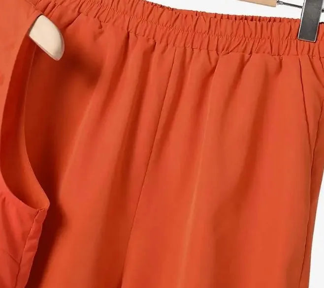 Women's Cotton and Hemp Two Piece Set Loose Elegant Sleeveless Commuter Outfit with Embroidery