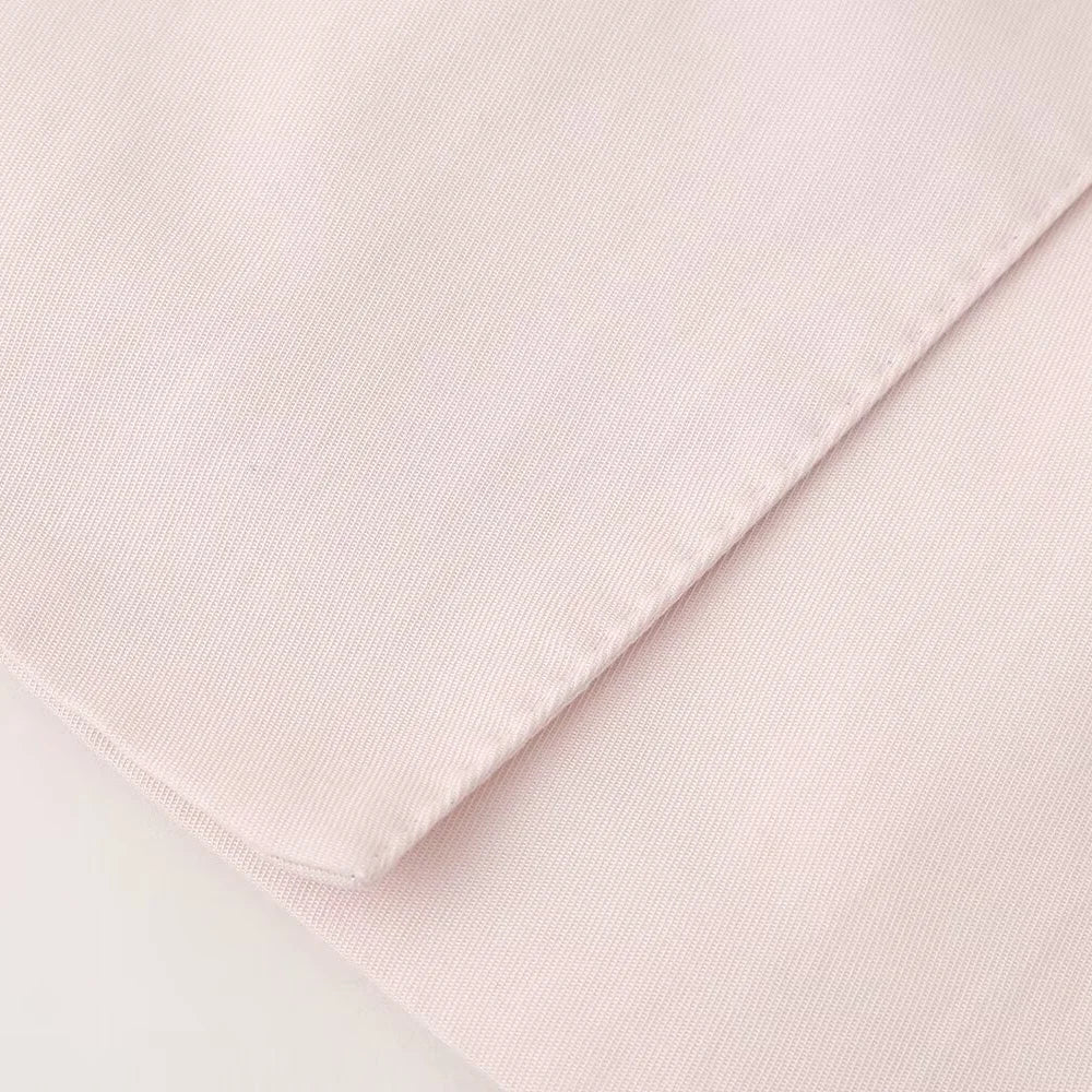 Pink Draping Casual Double Breasted Women's Commuter Suit Coat with Straight Leg Pants