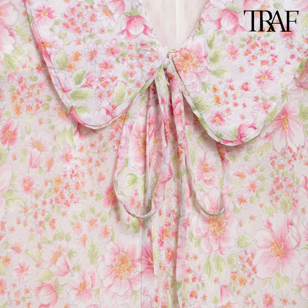 Floral Sweetheart Neck Mini Dress For Beach Party Wear