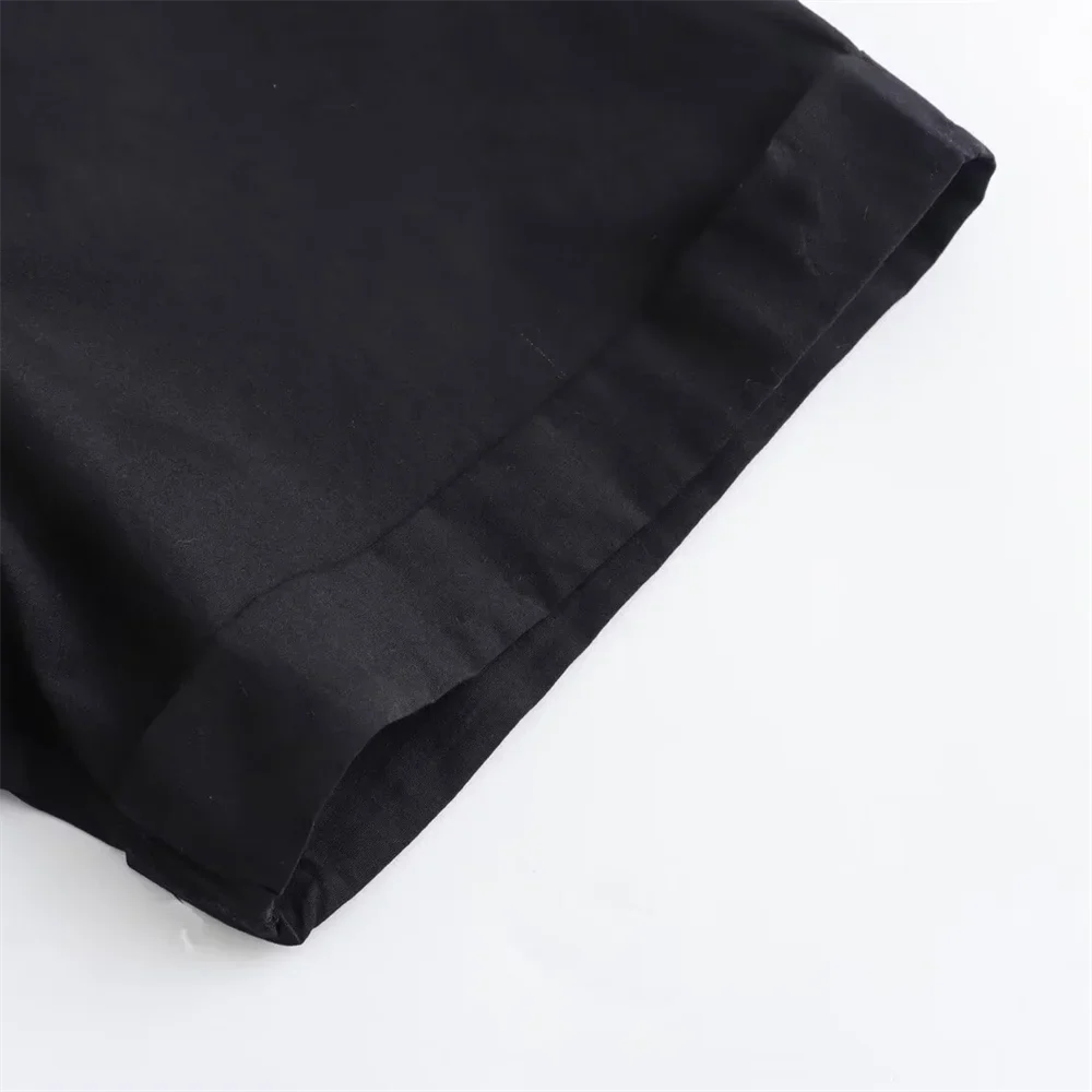 Women's Casual Short Poplin Shirt with Versatile Pocket Decoration Stylish Spring Fashion Top