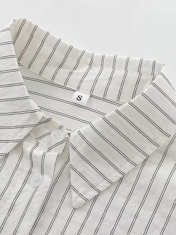 Versatile Casual Women's Striped Long Sleeve Lapel Shirt Comfortable Multi-Purpose Autumn Top