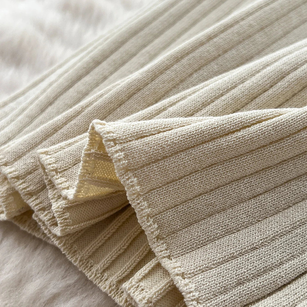 Patchwork Knitted Polo Collar Dress For Women Spring Summer