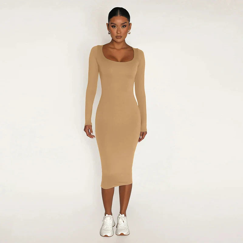 Velvet Bodycon Dress For Women Long Sleeve Party Clubwear