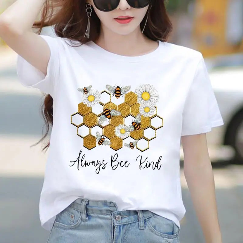 Women's Cute Floral Graphic T-Shirt Casual Short Sleeve Tee 90s Trendy Print Top