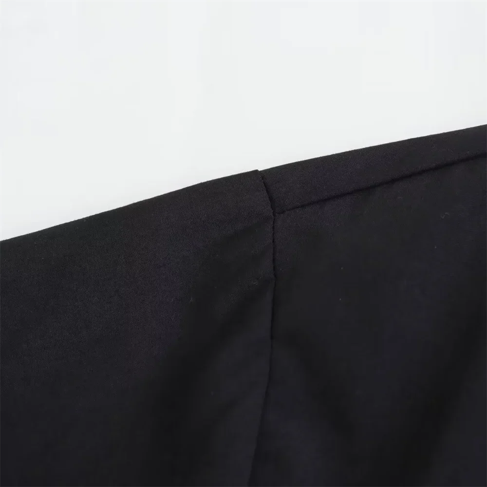 Women's Casual Short Poplin Shirt with Versatile Pocket Decoration Stylish Spring Fashion Top