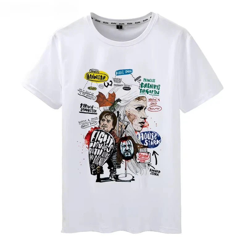 Game of Thrones Winter Is Coming T-Shirt Short-Sleeved Streetwear Tee for Men and Women