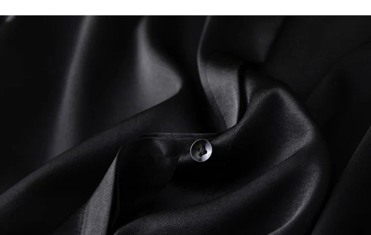 Women Satin Silk Shirt 93% Mulberry Silk 7% Spandex 19 Momme Classic Long Sleeve Blouse Solid Color Office Top for Women M L XL XXL