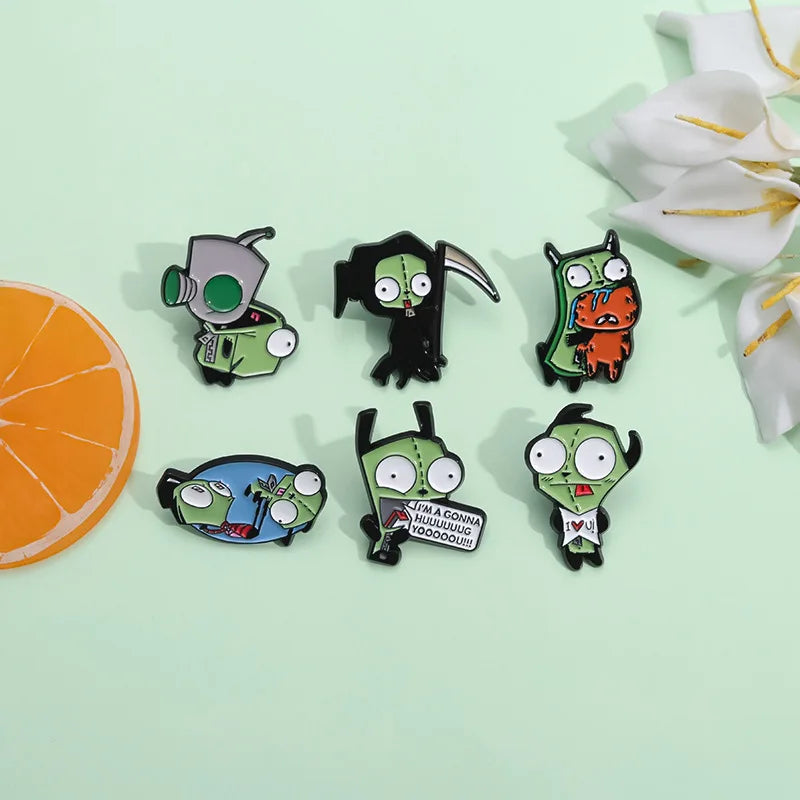 Cartoon Character Enamel Pins Set Cute Anime Brooches Fashion Accessories