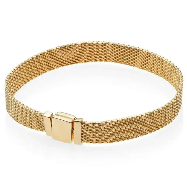 Heart-Shaped Buckle Crown Moon Stars Bracelet with Bead Pendant for DIY Women Jewelry