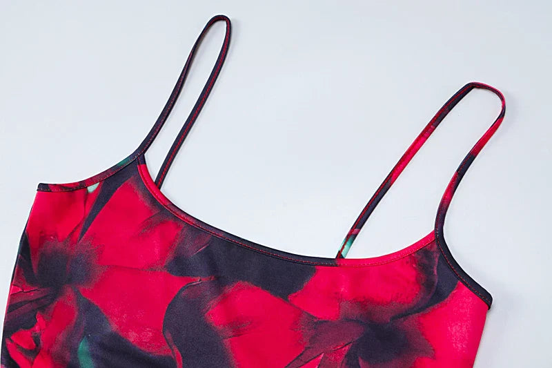 Floral Print Sexy Sleeveless Maxi Dress for Party Vacation