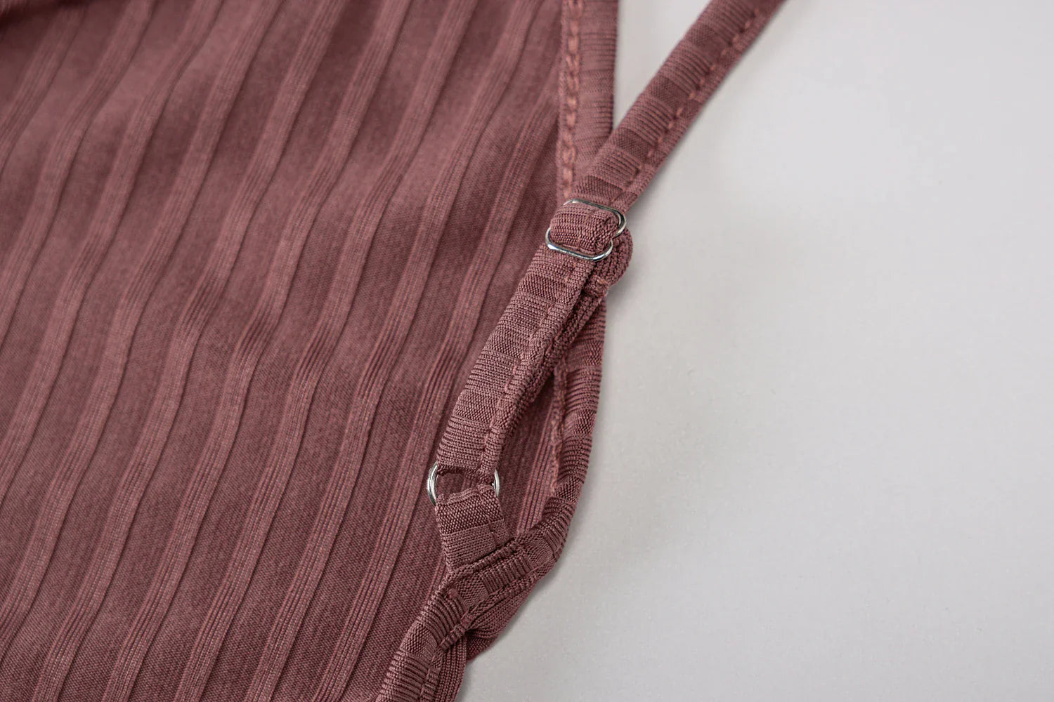 Ribbed Backless Mini Dress With Square Collar For Nightclub