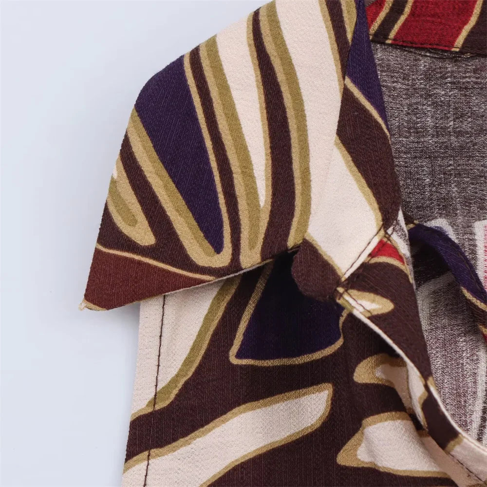 Waist Belt Midi Dress For Women With Lapel Decoration