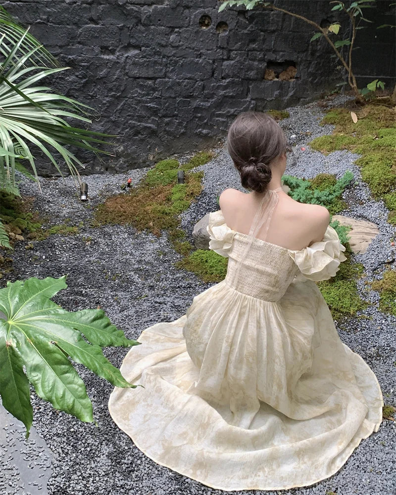 Elegant Vintage Aline Party Dress For Women Casual Prom