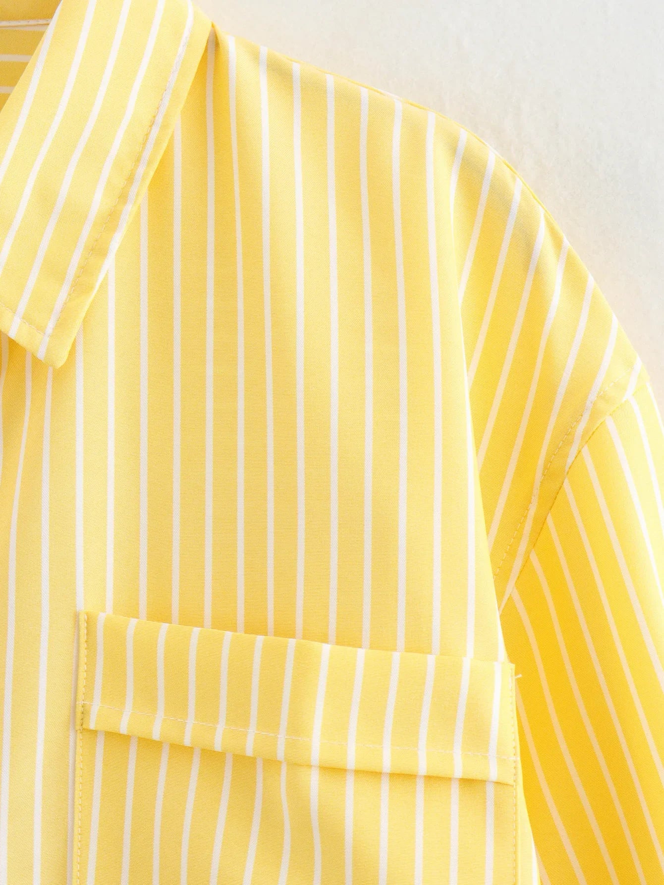 Elegant Stripe Long Sleeve Casual Shirt for Women Lapel Collar Single-Breasted Loose Slim Blouse Top Streetwear