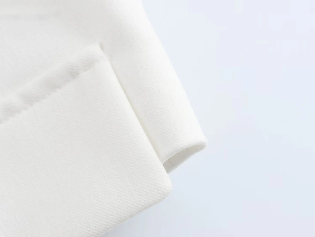 Women Chic Cropped Vest Pants Suit with Lapel and Single Button High-Waist Zip Straight-Leg Trousers Set