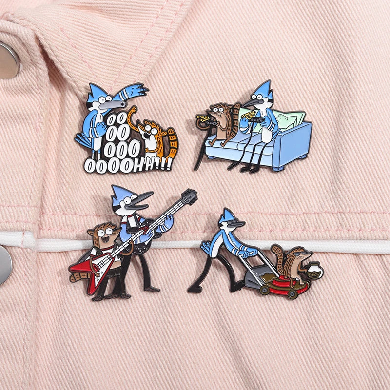 Cartoon Character Enamel Pins Set Cute Anime Brooches Fashion Accessories