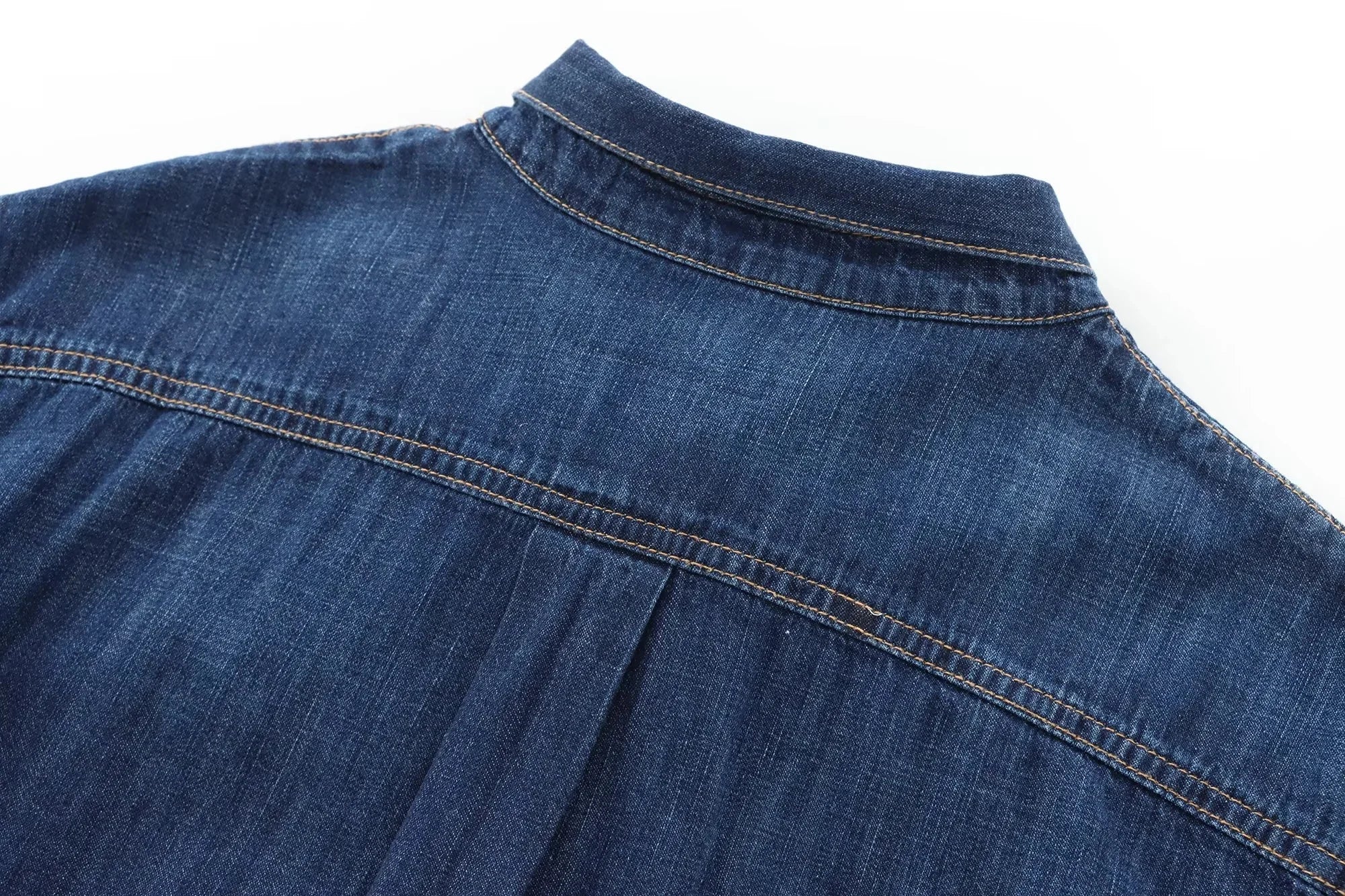 Women's Elegant Denim Shirt with Bowtie Single Breasted Casual Streetwear Autumn Winter Fashion Solid Button-Up