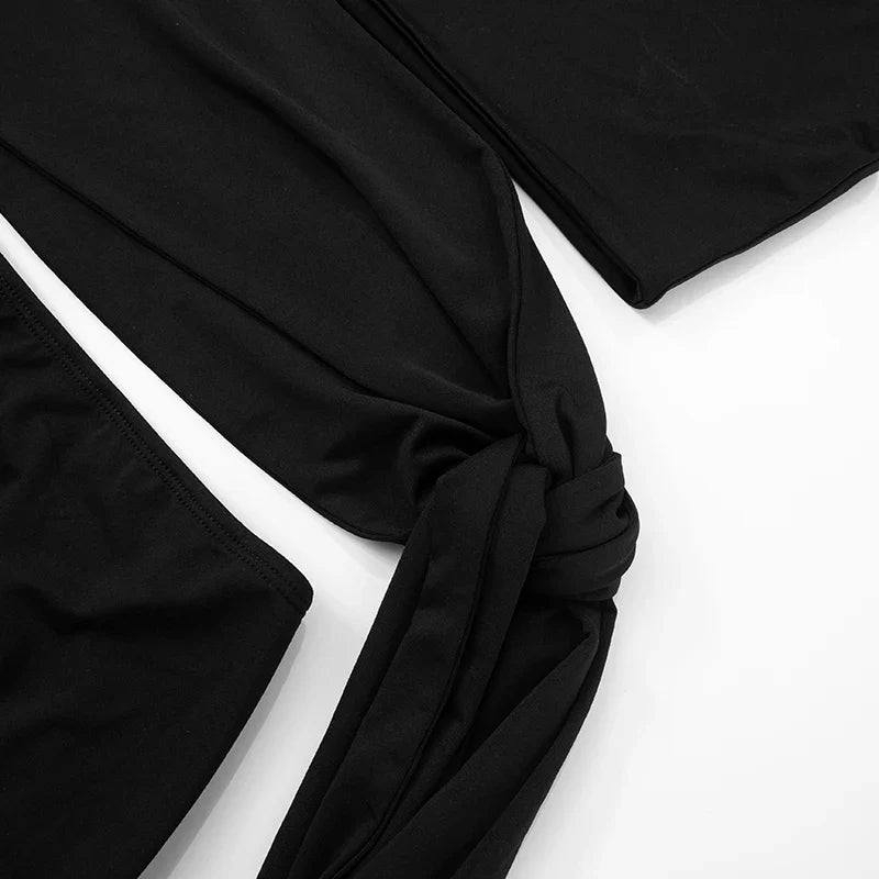 Strapless Hollow Out Short Summer Dress With Oblique Collar