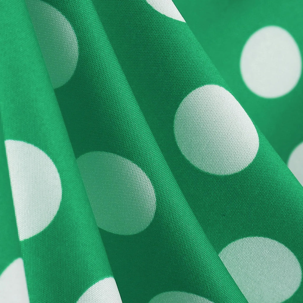 Retro Polka Dot Lace Up Backless Dress With Swing Puff