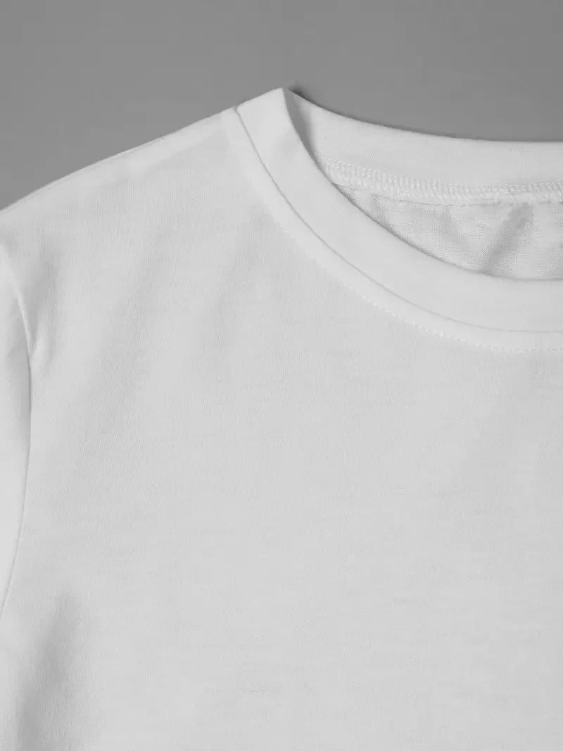 Women's Colorful Bear Print Casual Summer T-Shirt with Large Round Neck and Short Sleeves