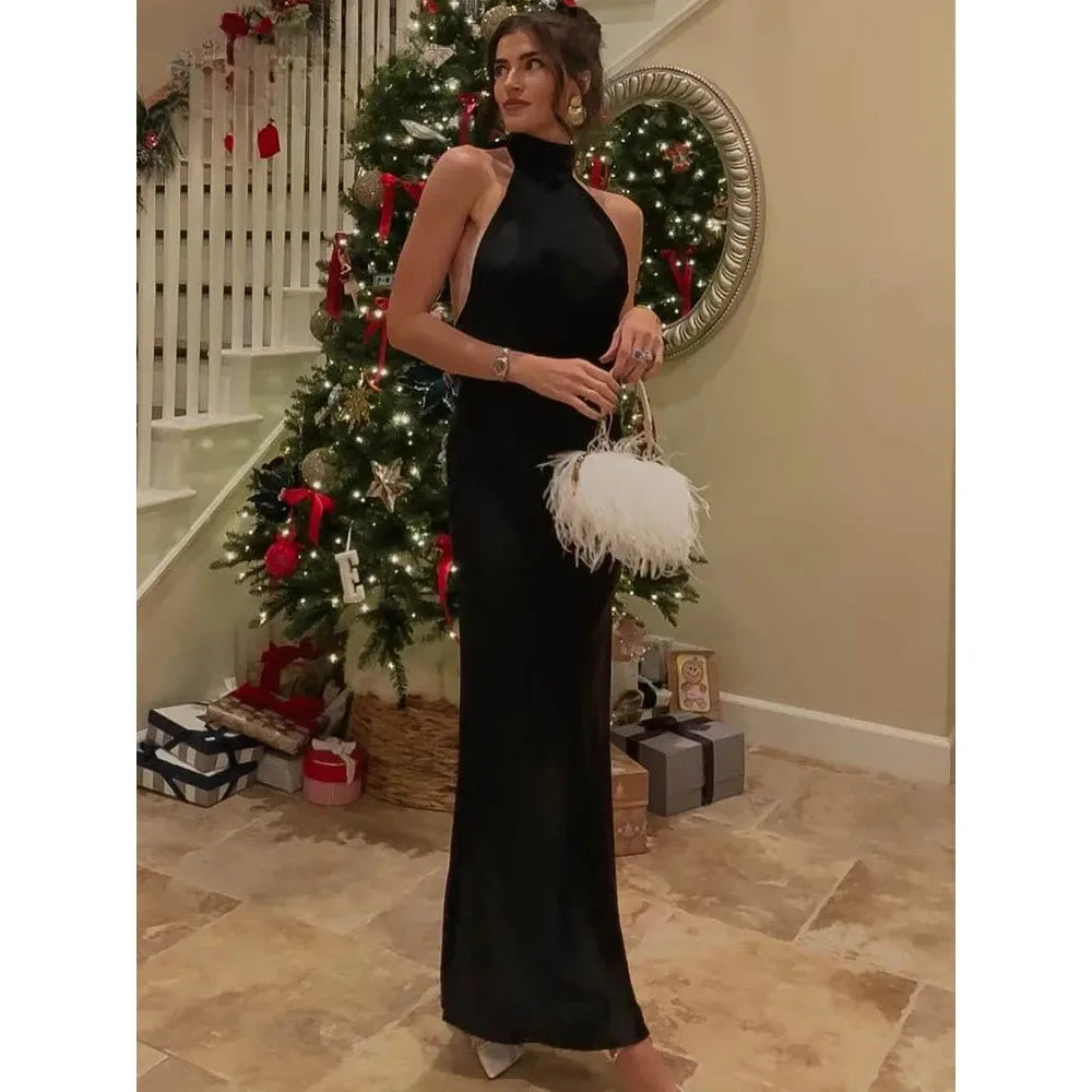 Backless Bodycon Maxi Dress For Women Irregular Club Party