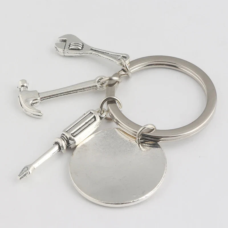 Dad's Hand Tools Keychain Pendant Gift for Father's Day Unique Keyring Jewelry for Men