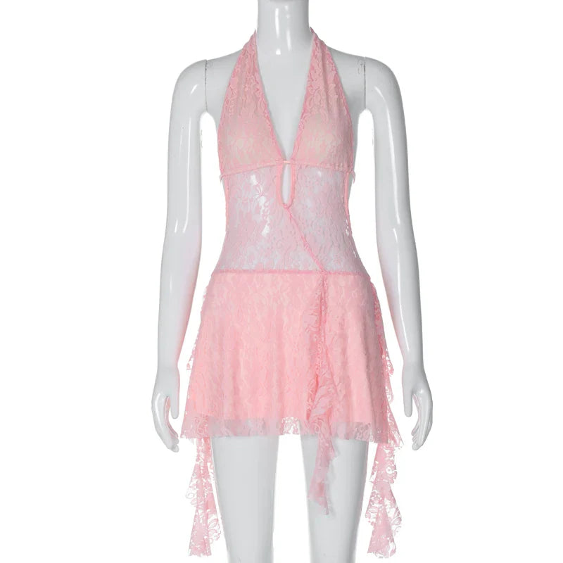 White Lace Bodycon Mini Dress For Party And Club Wear