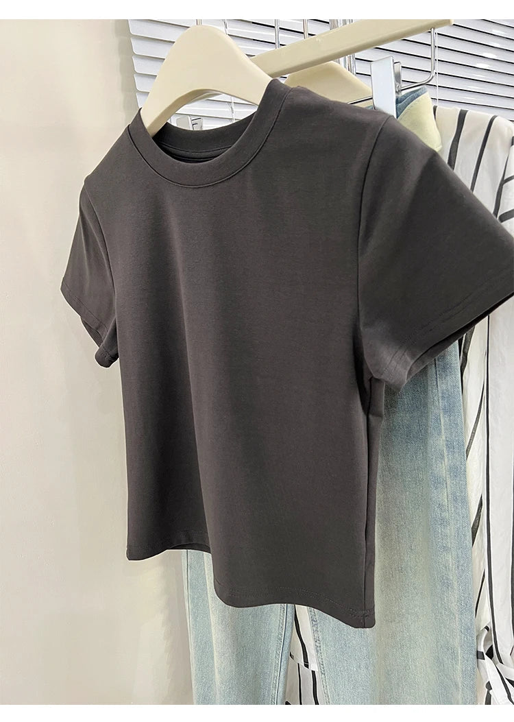 Oversized Cotton T-Shirt for Women, Short Sleeve Spring Tee with Trendy Print, Casual Y2K Style Top