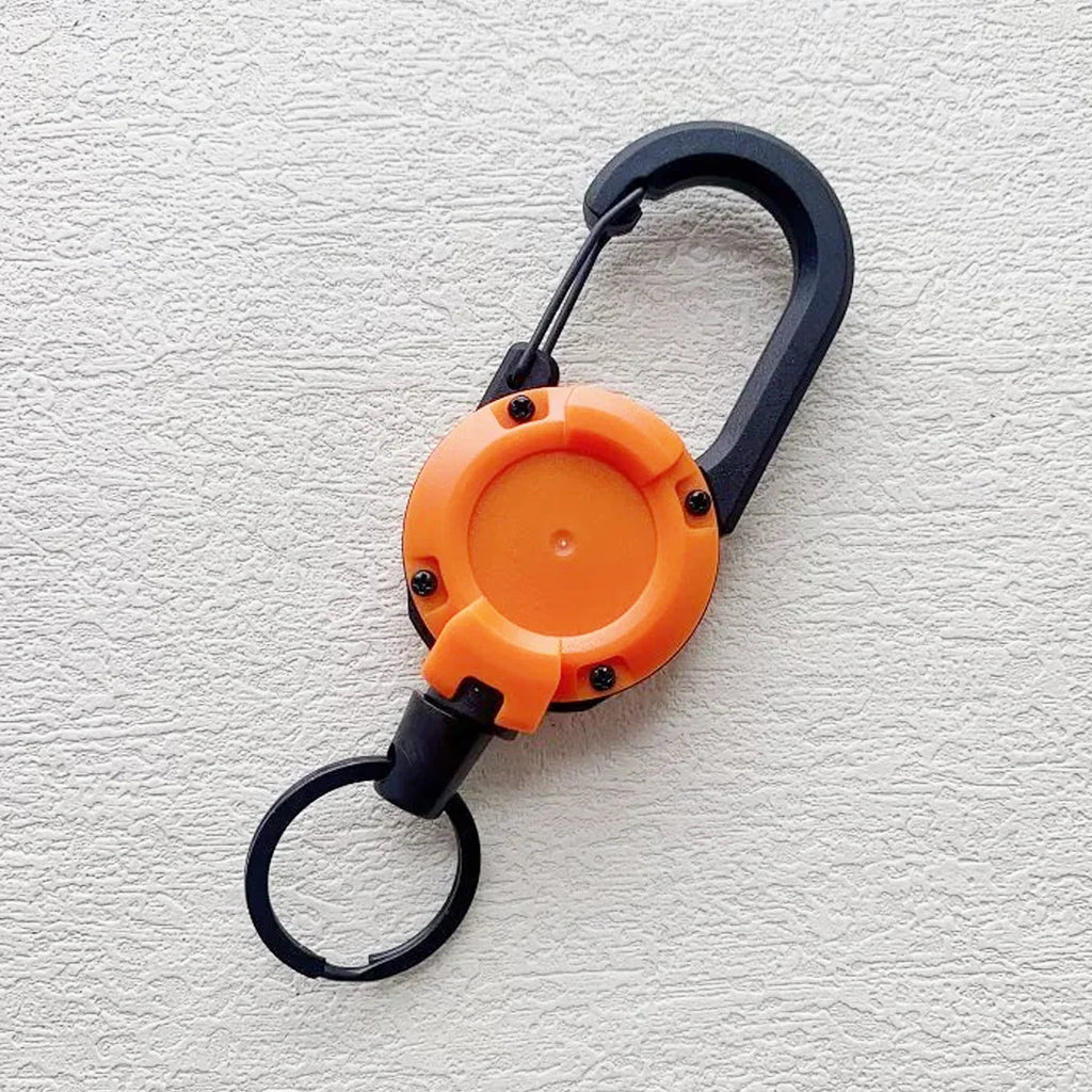 Heavy Duty Retractable Key Ring with Anti-Theft Metal Design and Easy-Pull Elastic Rope for Keys and Badges